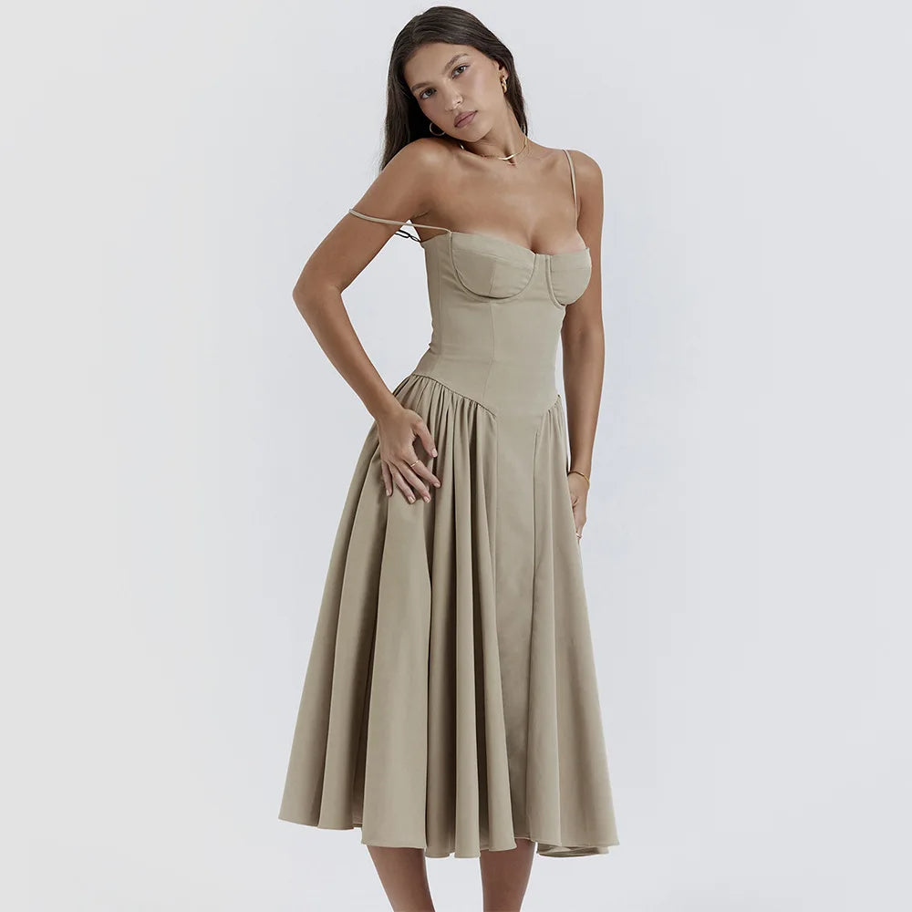 Sleeveless Pleated Dress