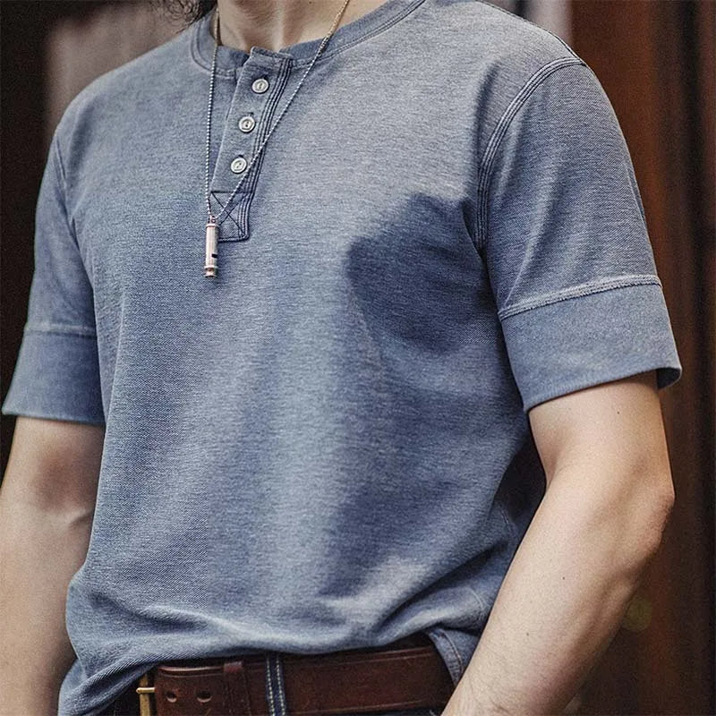Maden Button Collar T-Shirt