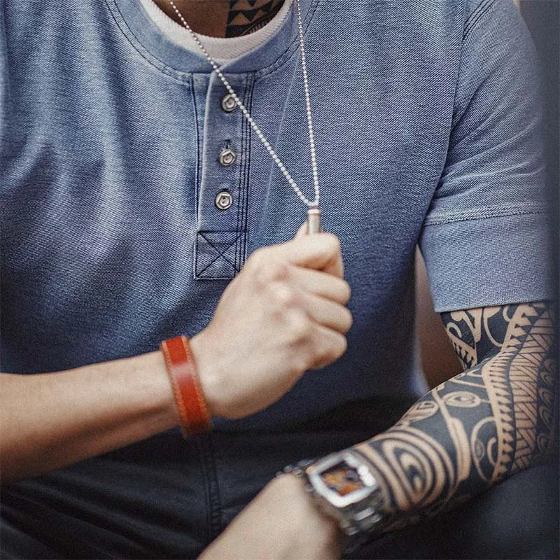Maden Button Collar T-Shirt