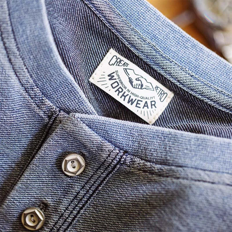 Maden Button Collar T-Shirt