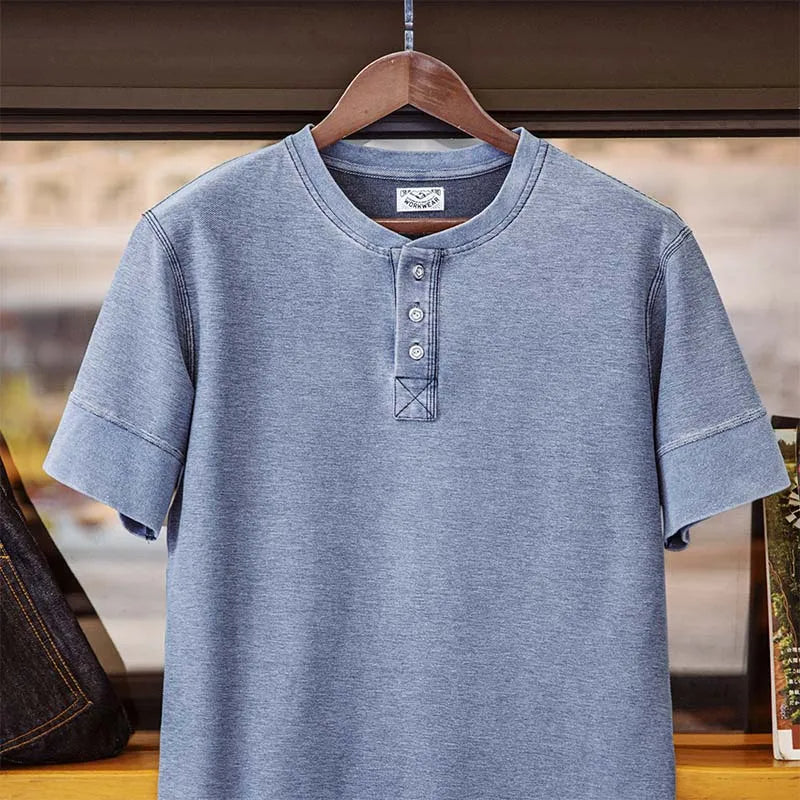 Maden Button Collar T-Shirt