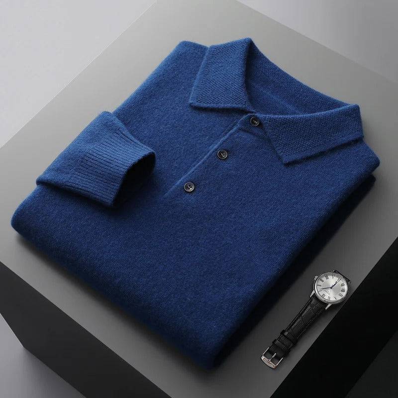 Masons Merino Long Sleeve Polo Neck