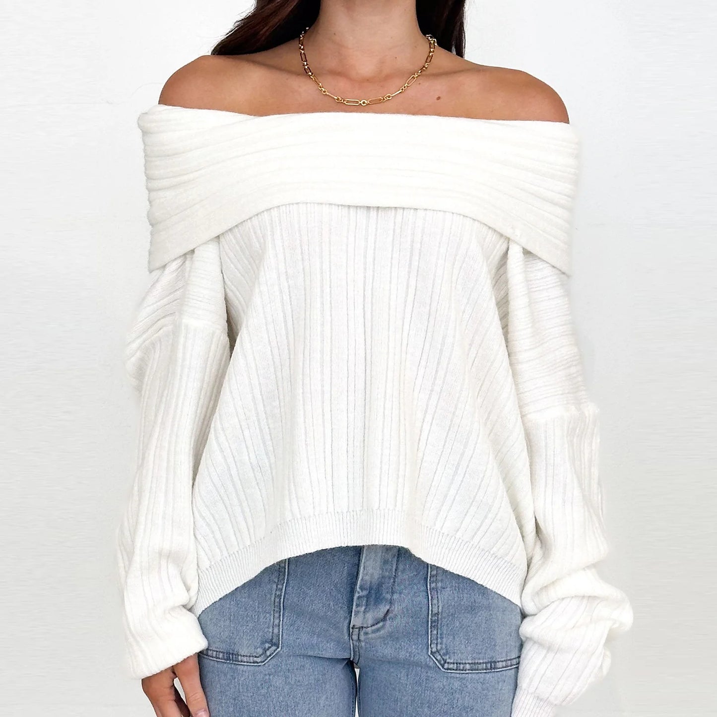 Patch Boutique Off Shoulder Knit