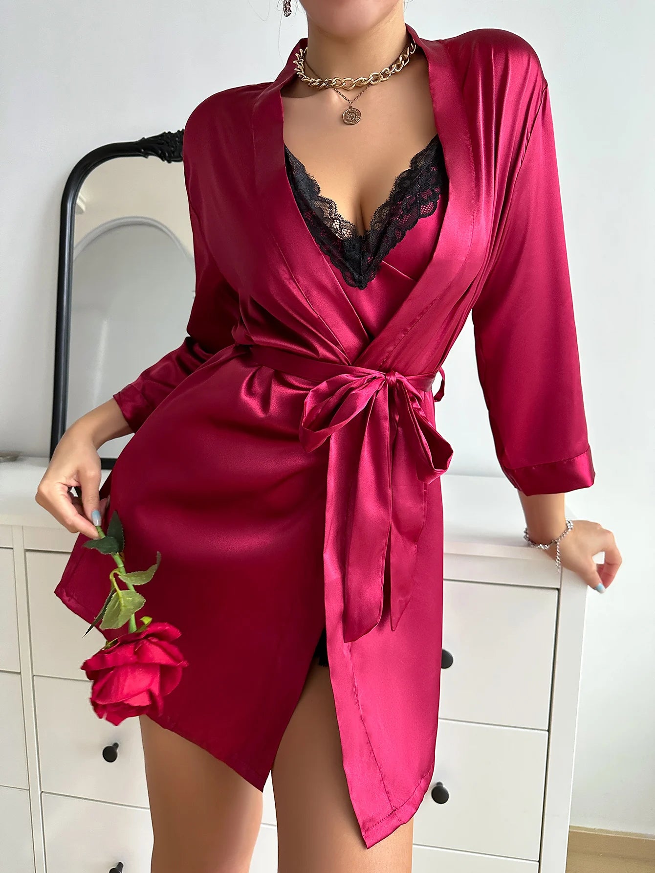 DORA Satin Night Dress & Robe