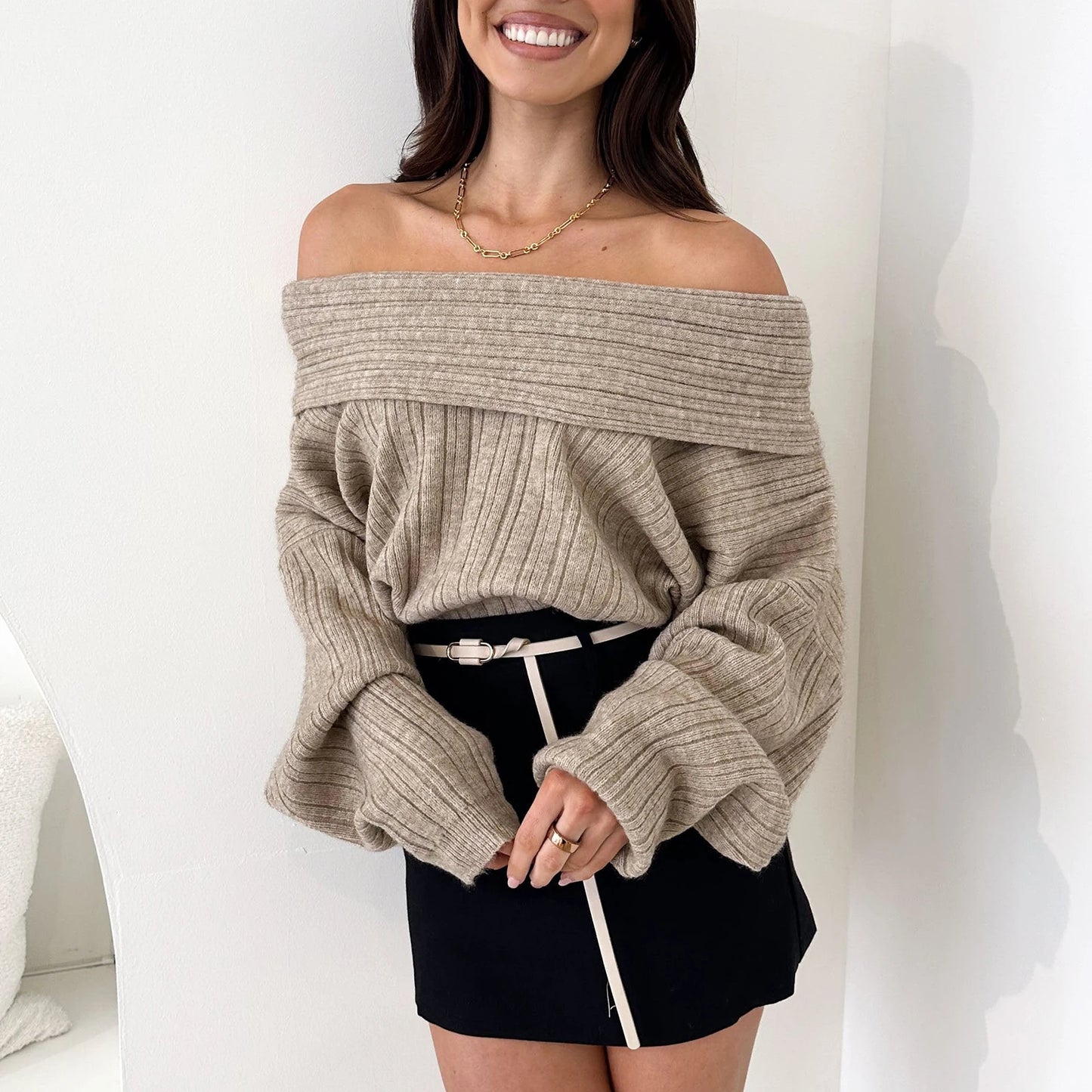 Patch Boutique Off Shoulder Knit