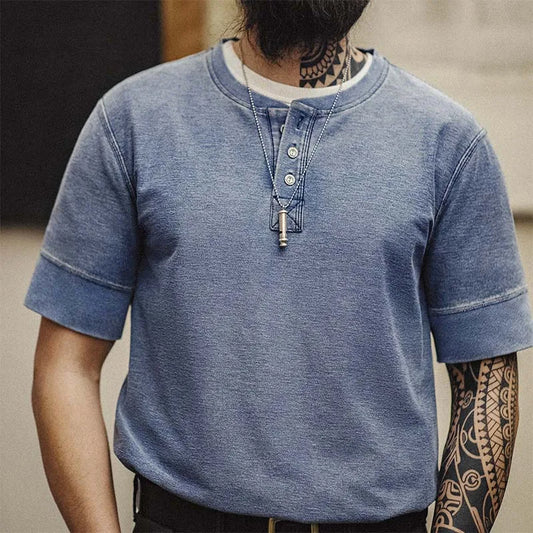 Maden Button Collar T-Shirt