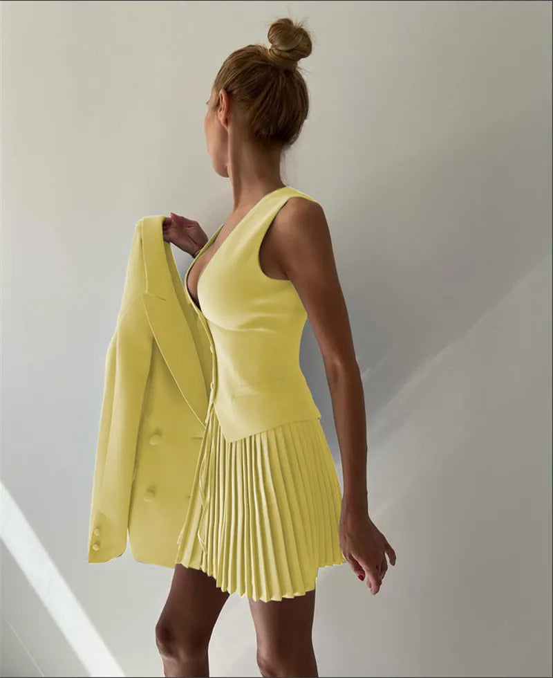 RUXY - Two piece Single Breast & Skirt Set