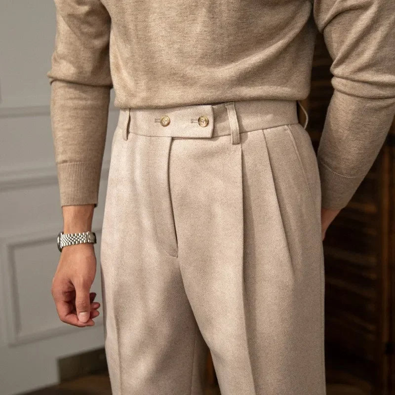 Slim Fit Woollen Trousers