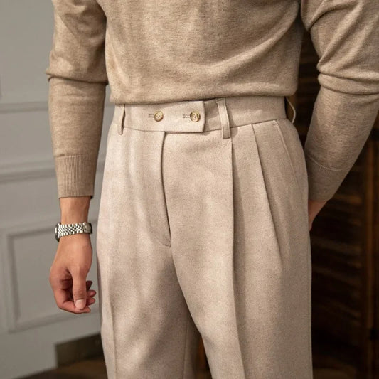 Slim Fit Woollen Trousers