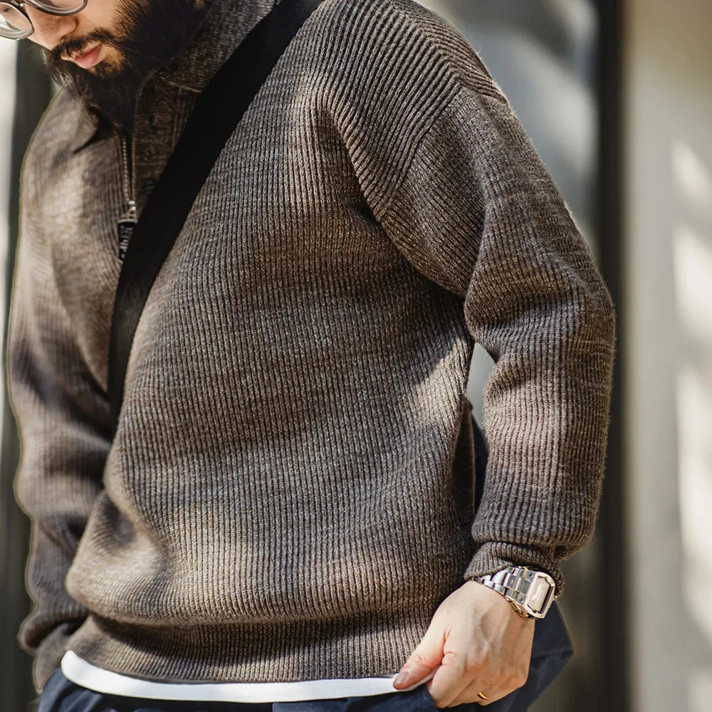 Maden Loose Fit Polo Sweater
