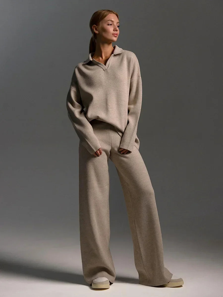 Cashmere Feel Polo Lounge Set