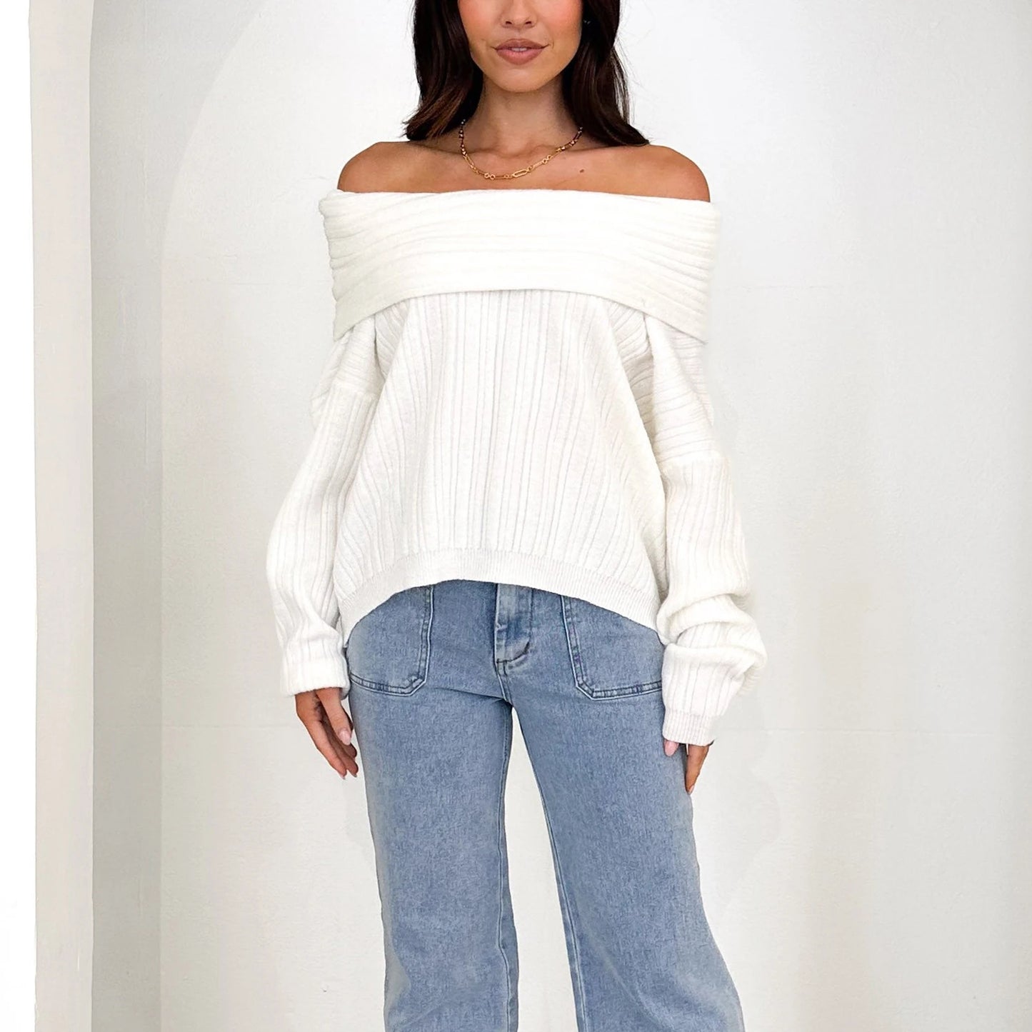 Patch Boutique Off Shoulder Knit