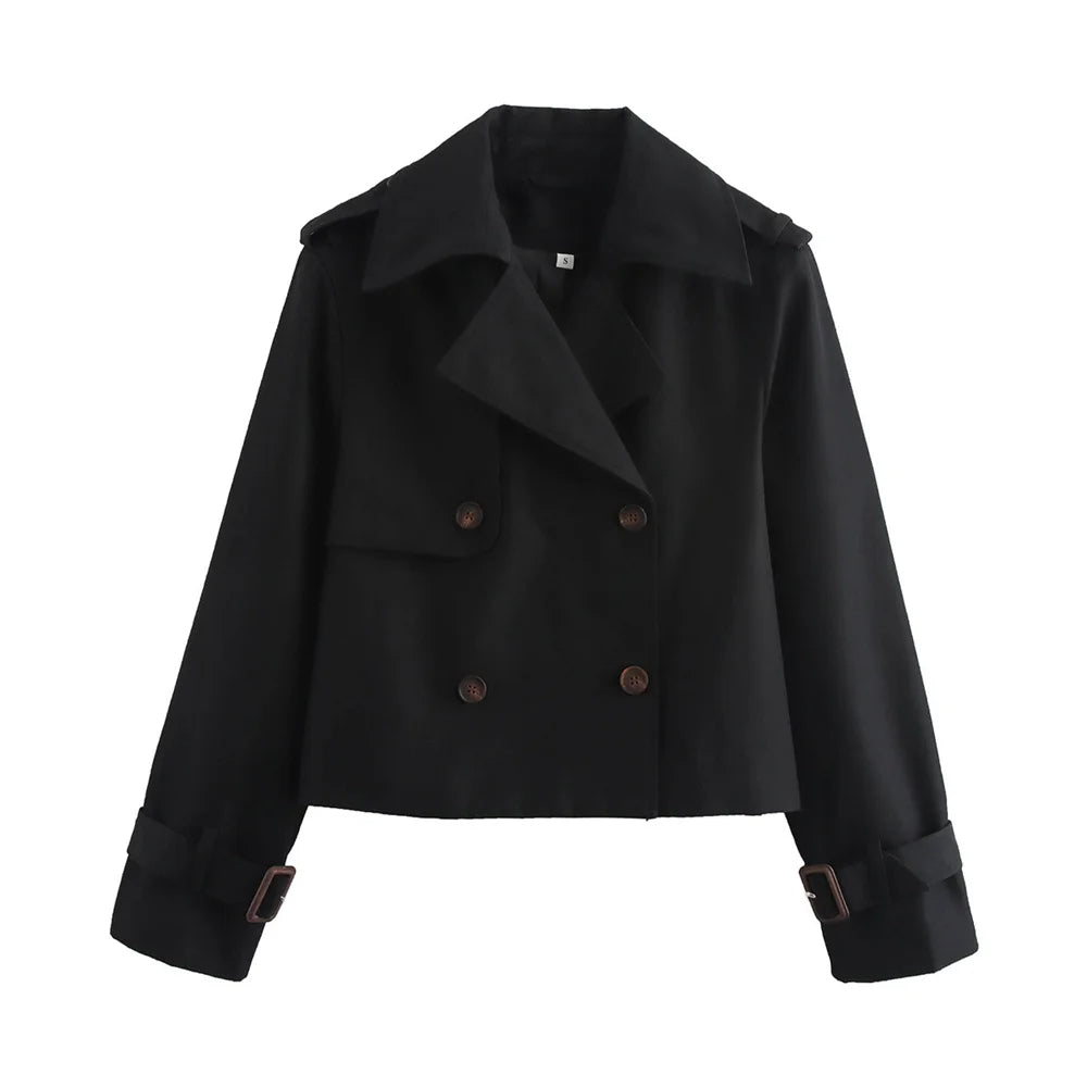 Patch Boutique Crop Trench Coat