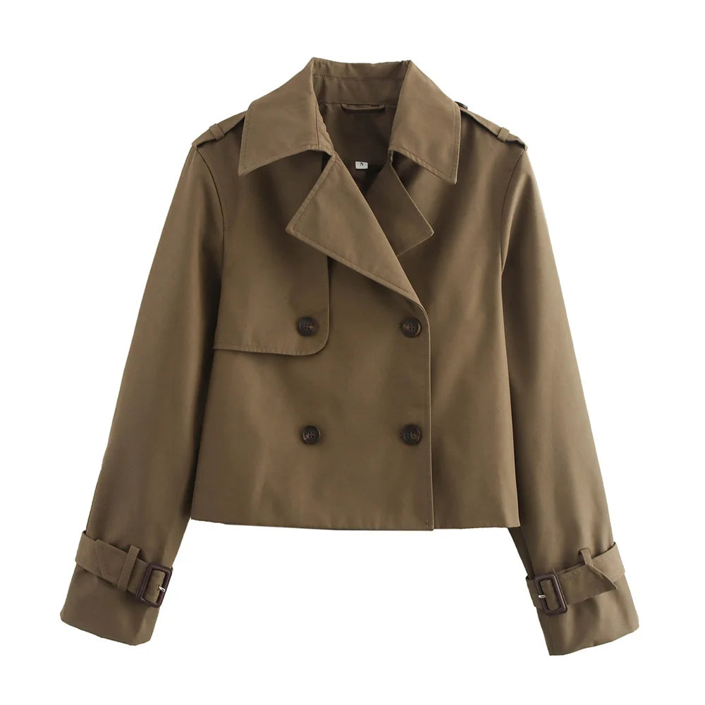 Patch Boutique Crop Trench Coat