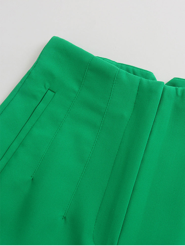 High Waisted Straight Fit Trousers