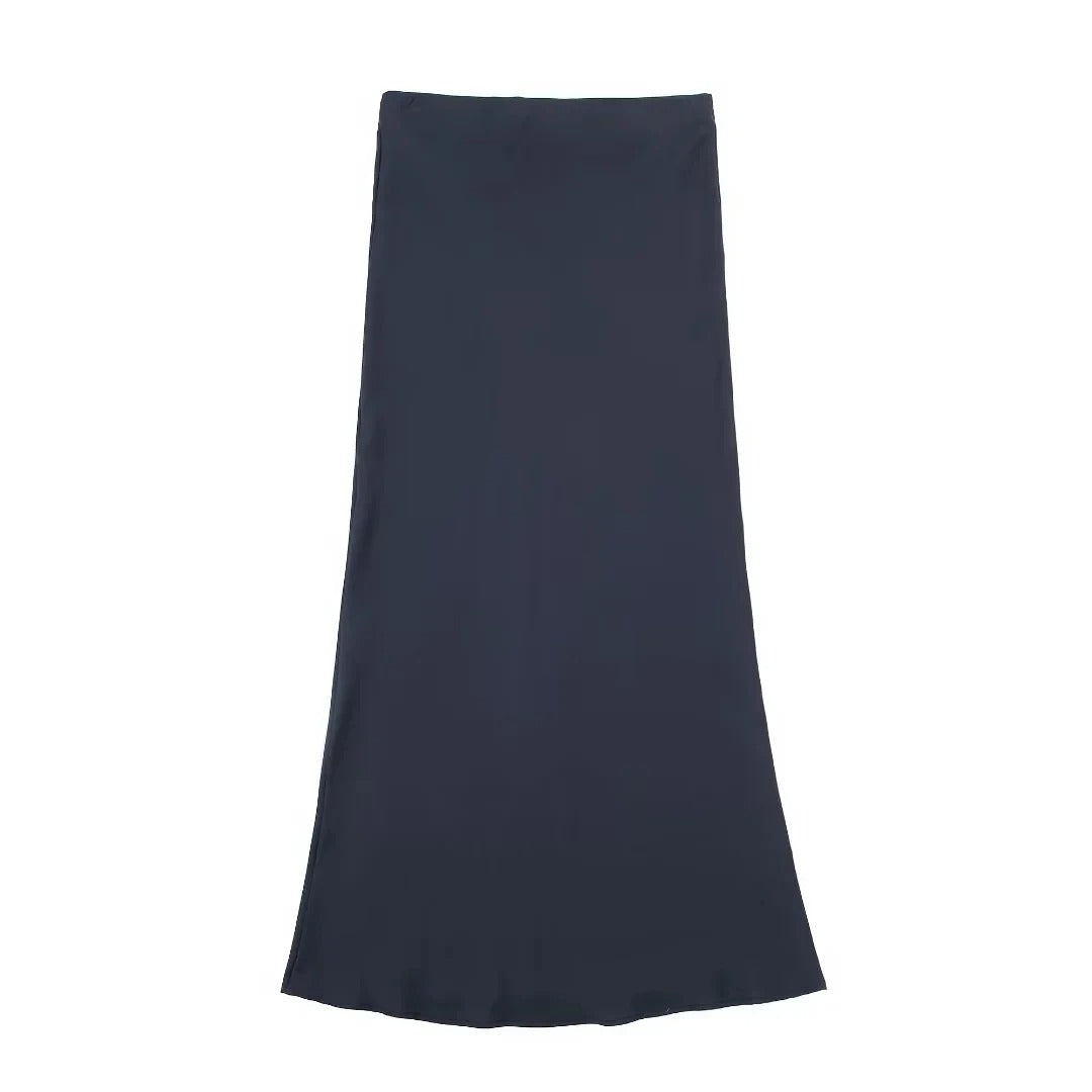 Trafza High Waisted Satin Skirt