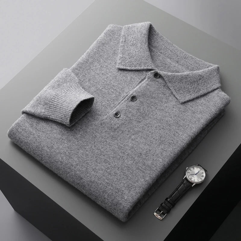 Masons Merino Long Sleeve Polo Neck