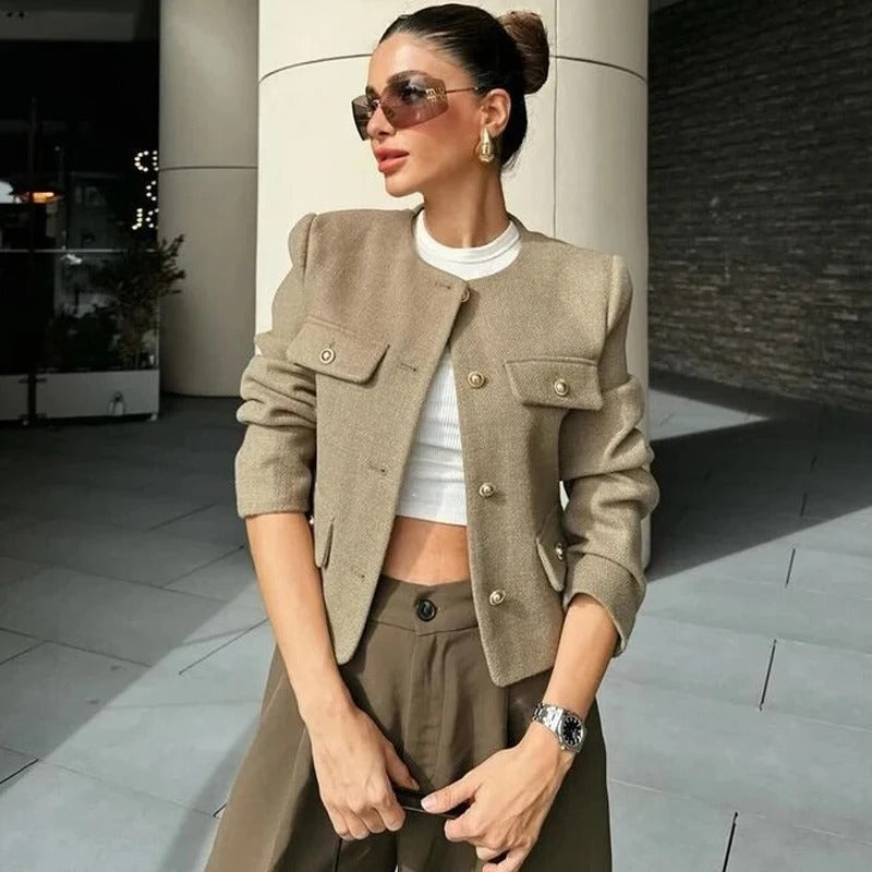 Trafza Royal Button Down Jacket