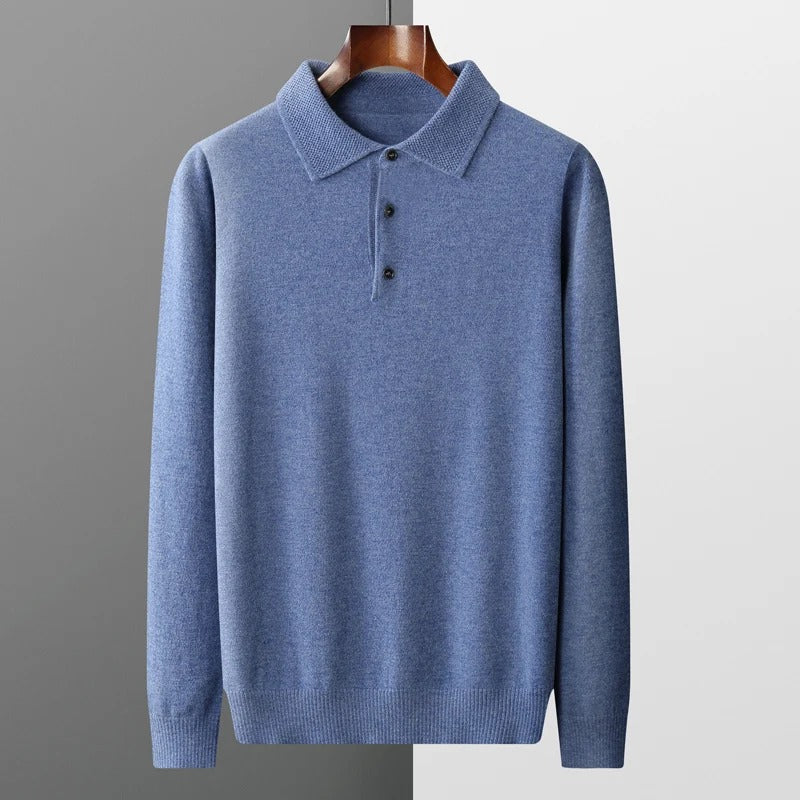 Masons Merino Long Sleeve Polo Neck