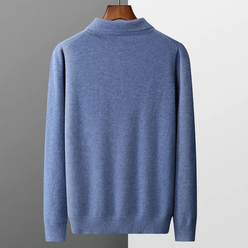 Masons Merino Long Sleeve Polo Neck