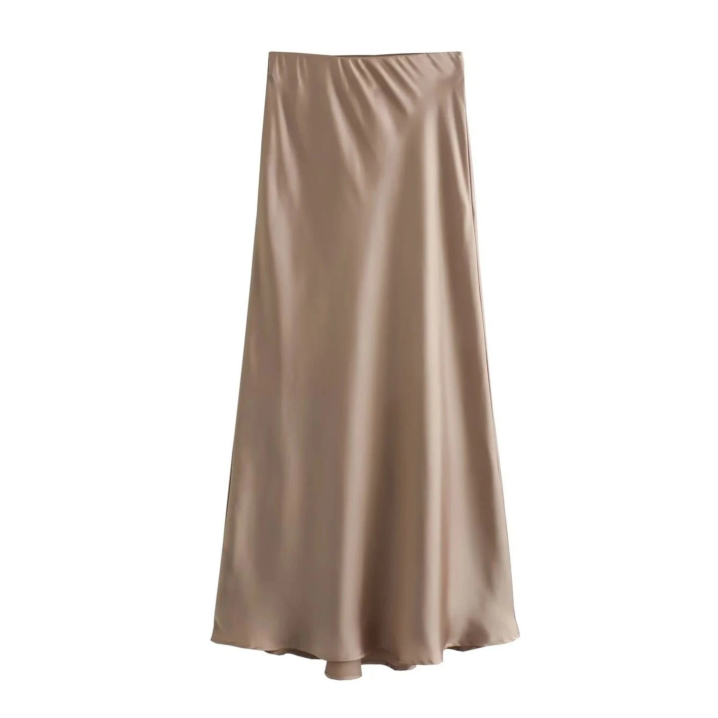 Trafza High Waisted Satin Skirt