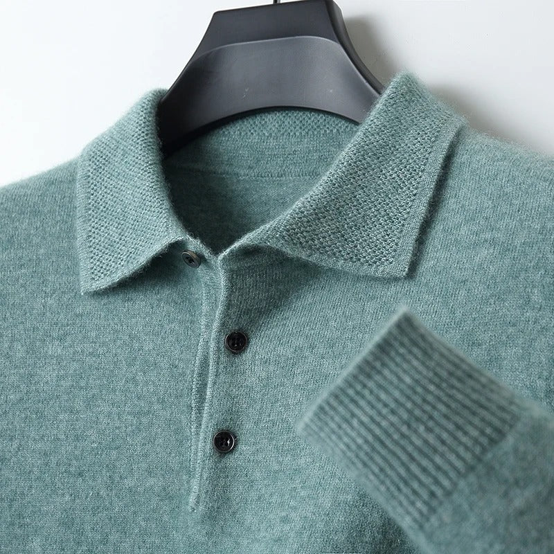 Masons Merino Long Sleeve Polo Neck