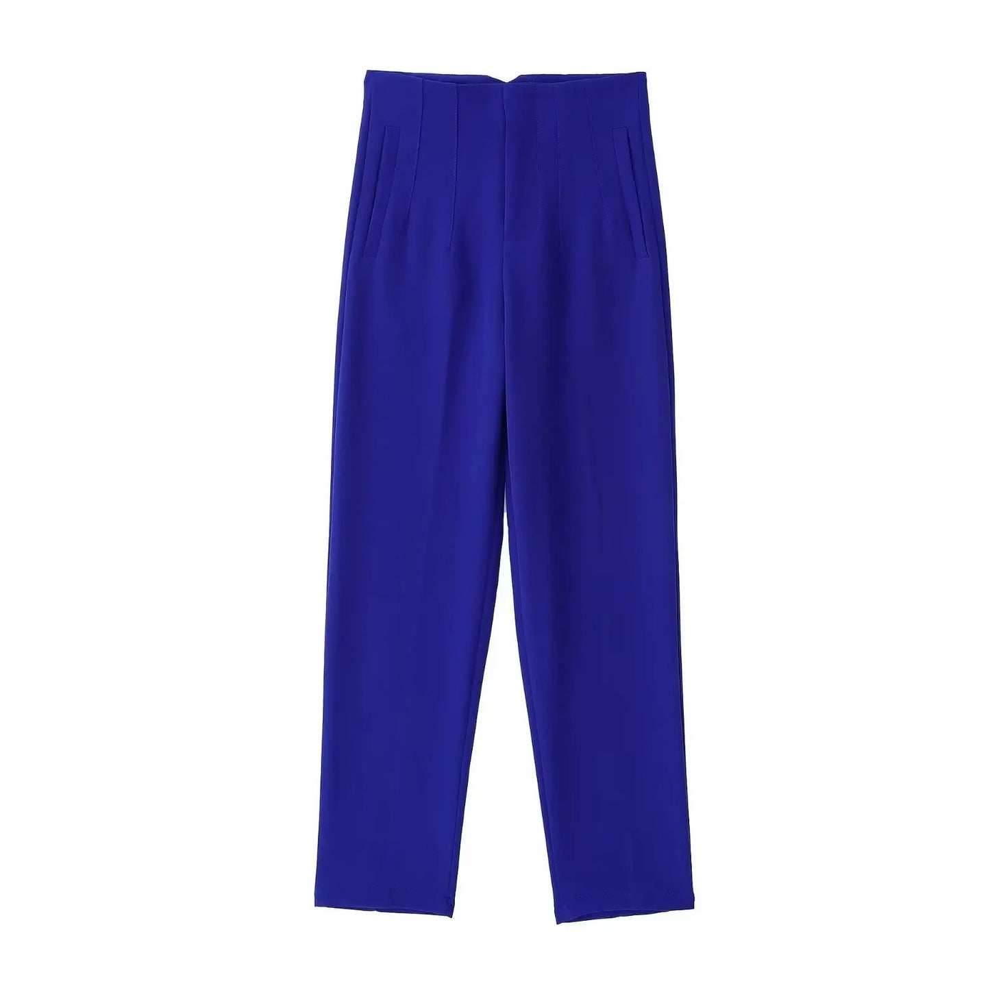 High Waisted Straight Fit Trousers