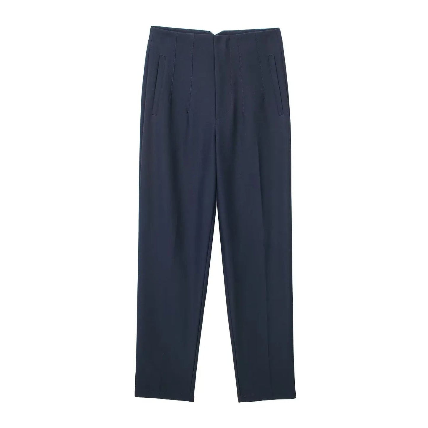 High Waisted Straight Fit Trousers