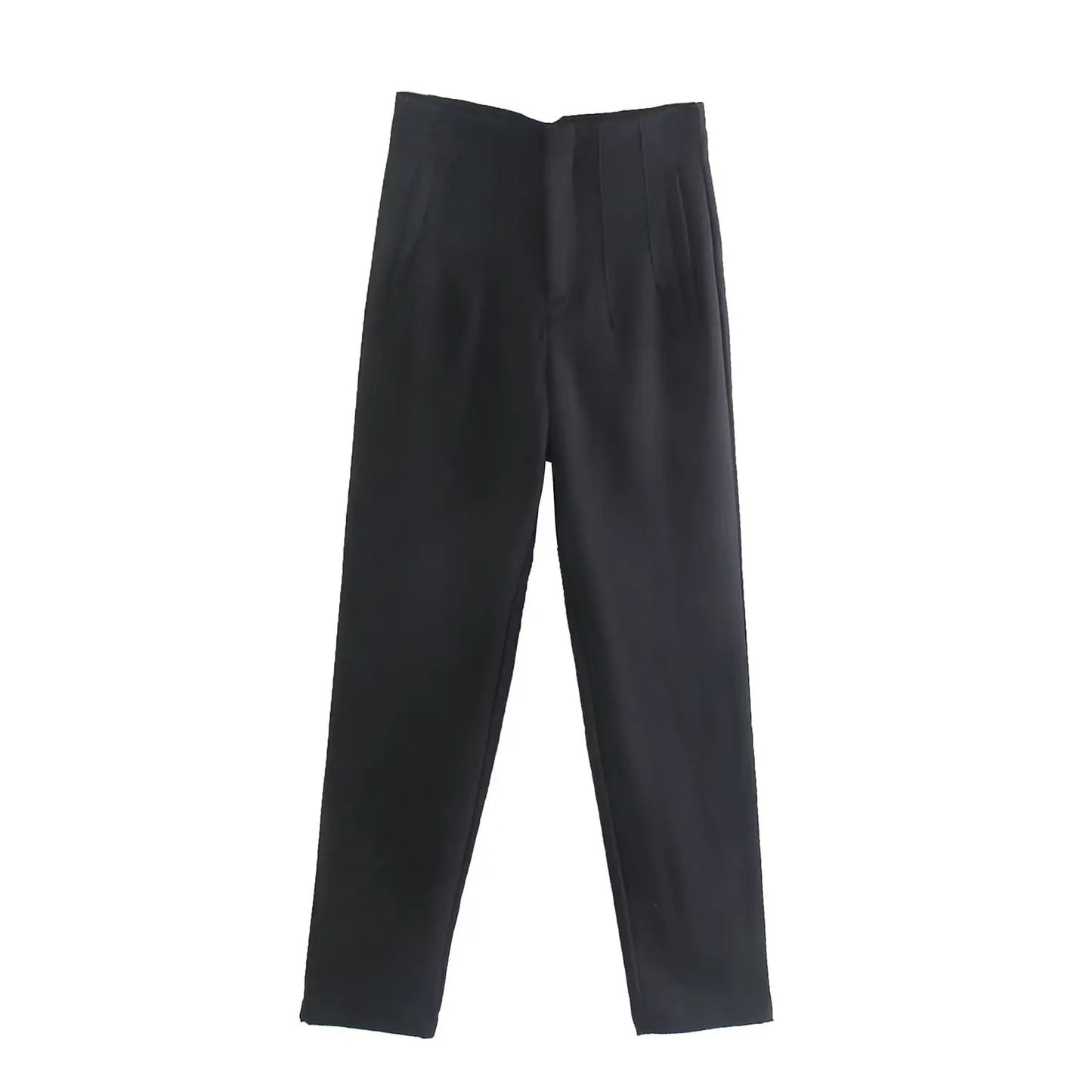 High Waisted Straight Fit Trousers