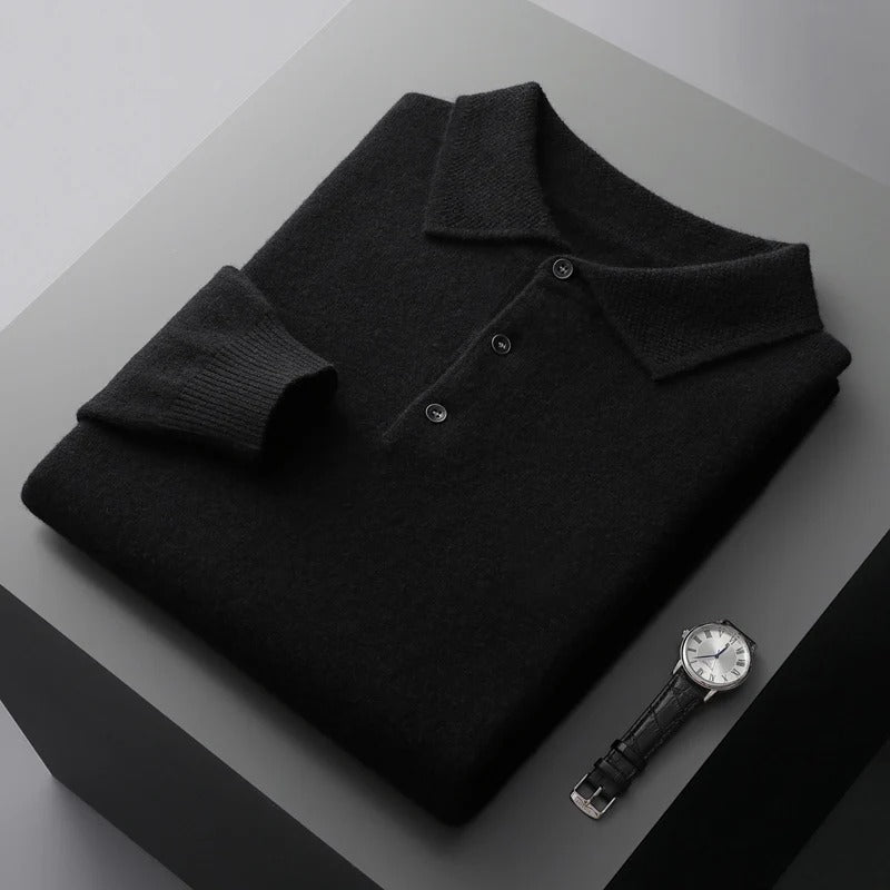 Masons Merino Long Sleeve Polo Neck