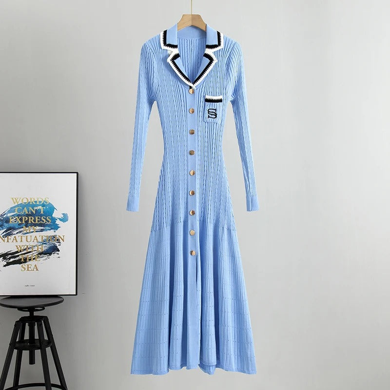 WP Full Length Knitted Button up Dress