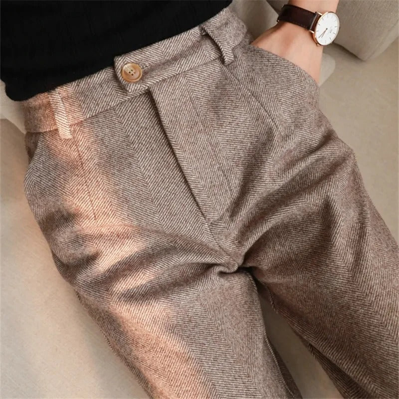 M Essentials Tweed Style Pencil Trouser