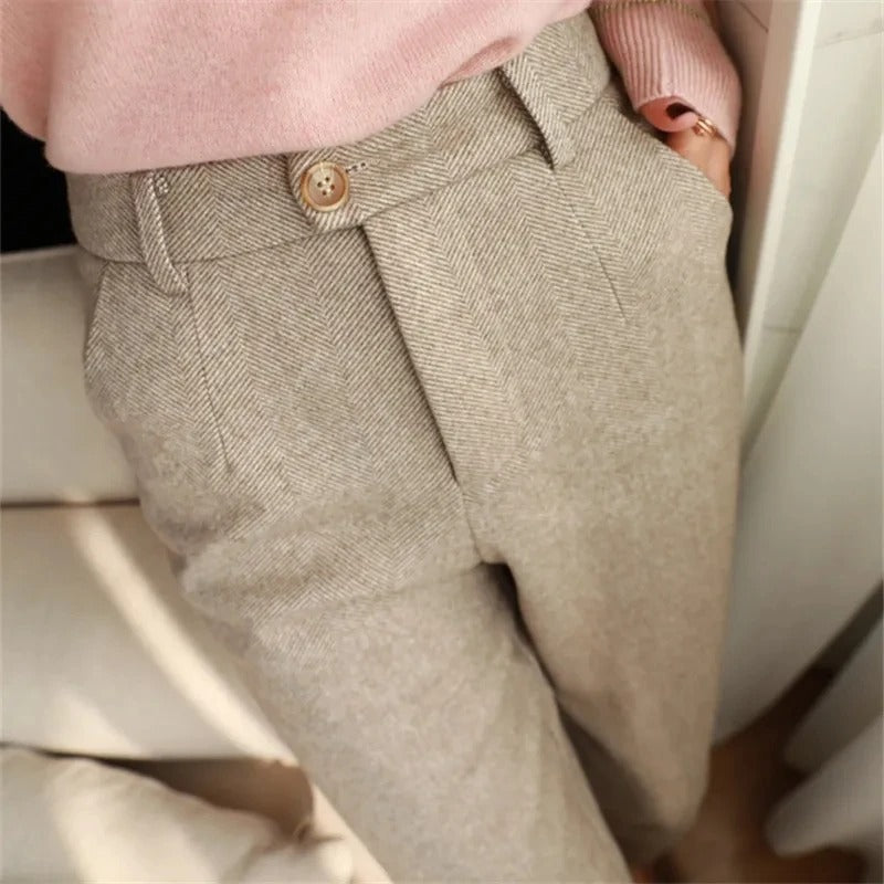 M Essentials Tweed Style Pencil Trouser