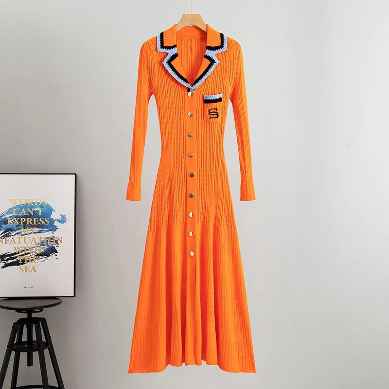 WP Full Length Knitted Button up Dress