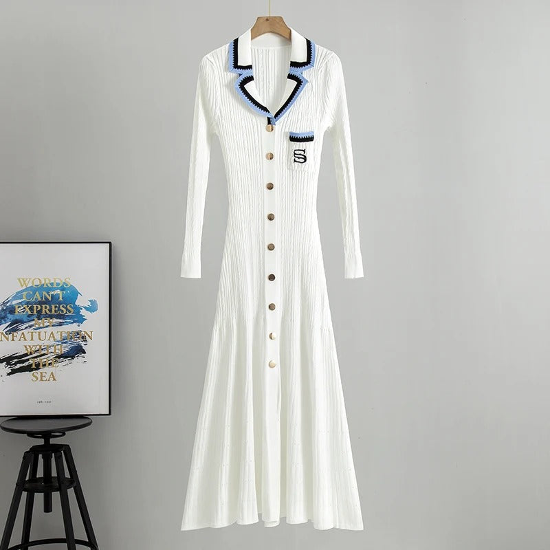 WP Full Length Knitted Button up Dress