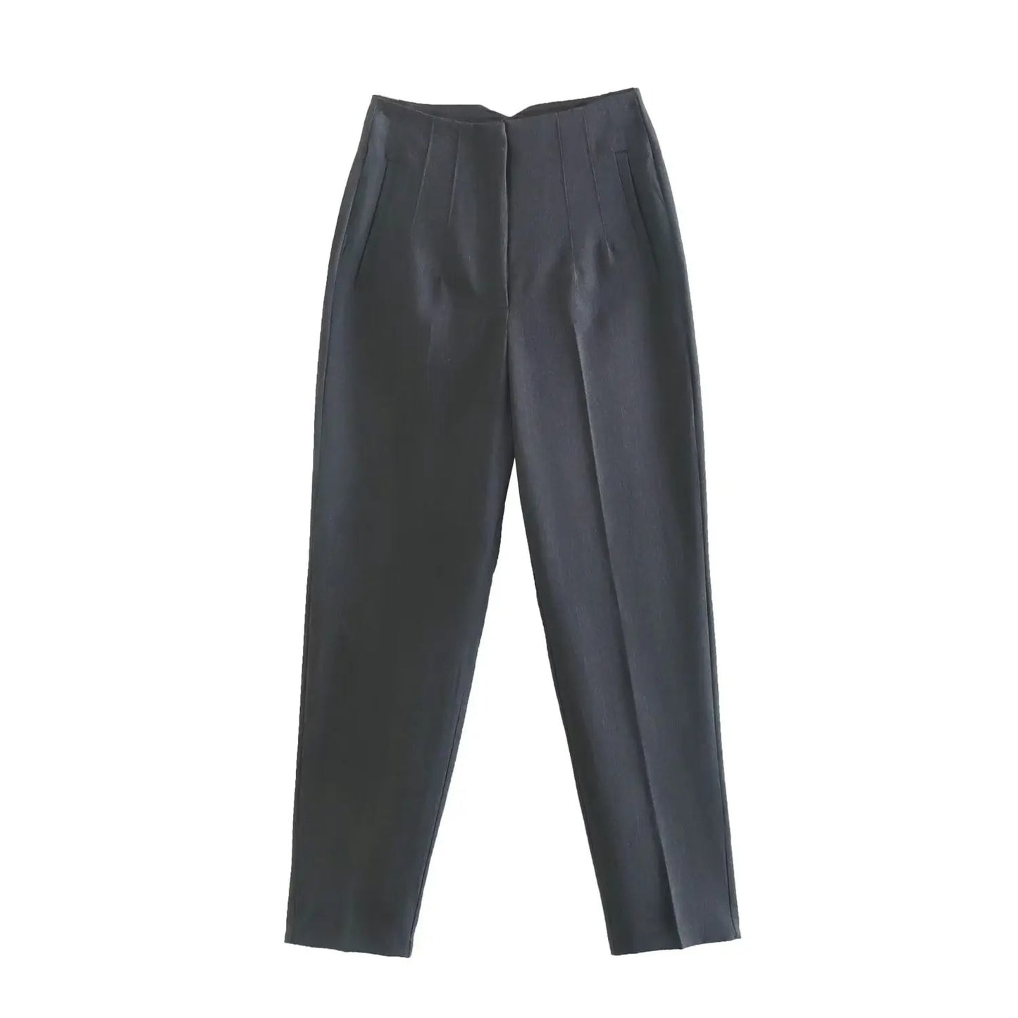 High Waisted Straight Fit Trousers