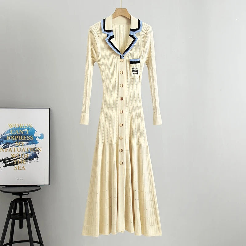 WP Full Length Knitted Button up Dress